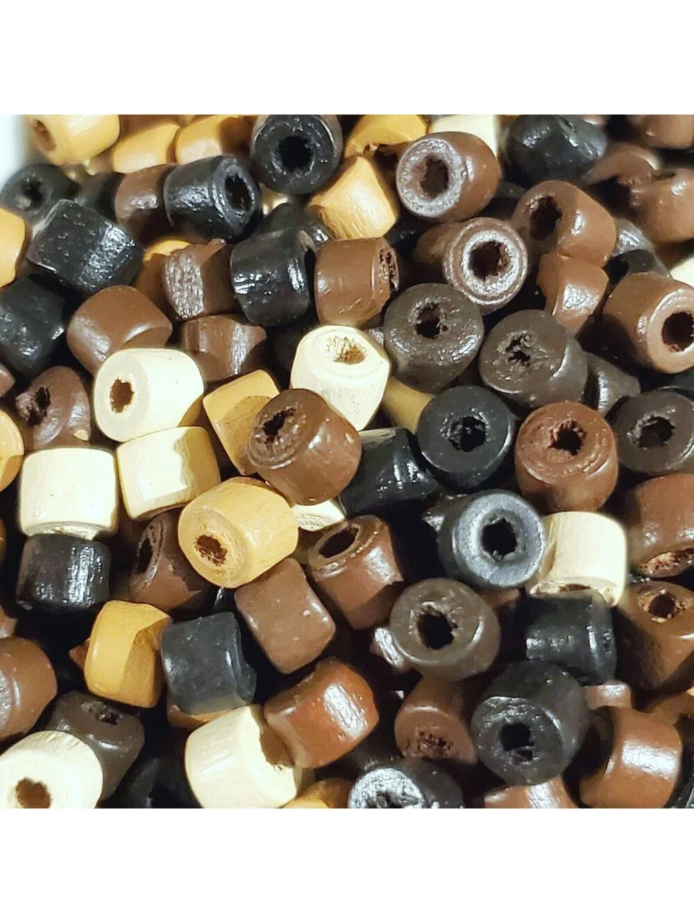 Bulk Lot Sustainable Round Heishi Wood Beads 5x4mm Brown Black Tan White 100 pcs